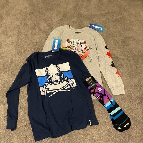 NWT Fortnite Bundle 2 Long sleeves and socks - Picture 1 of 8